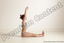 Underwear Gymnastic poses Woman White Moving poses Slim long brown Dynamic poses Academic